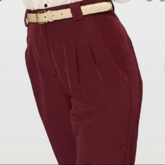 American Apparel Pants - Burgundy Pleated Pants